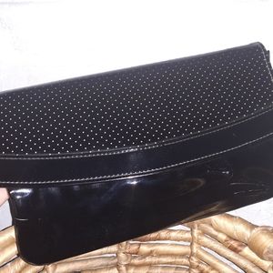 Black Patent Envelope Clutch Vintage